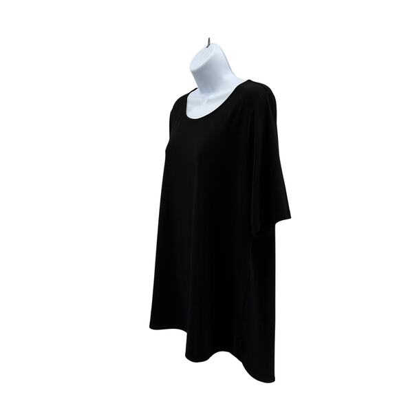 Susan Graver Scoop Neck Relaxed Top Women's XL Black Short Sleeve A575884 Blouse - Picture 3 of 7